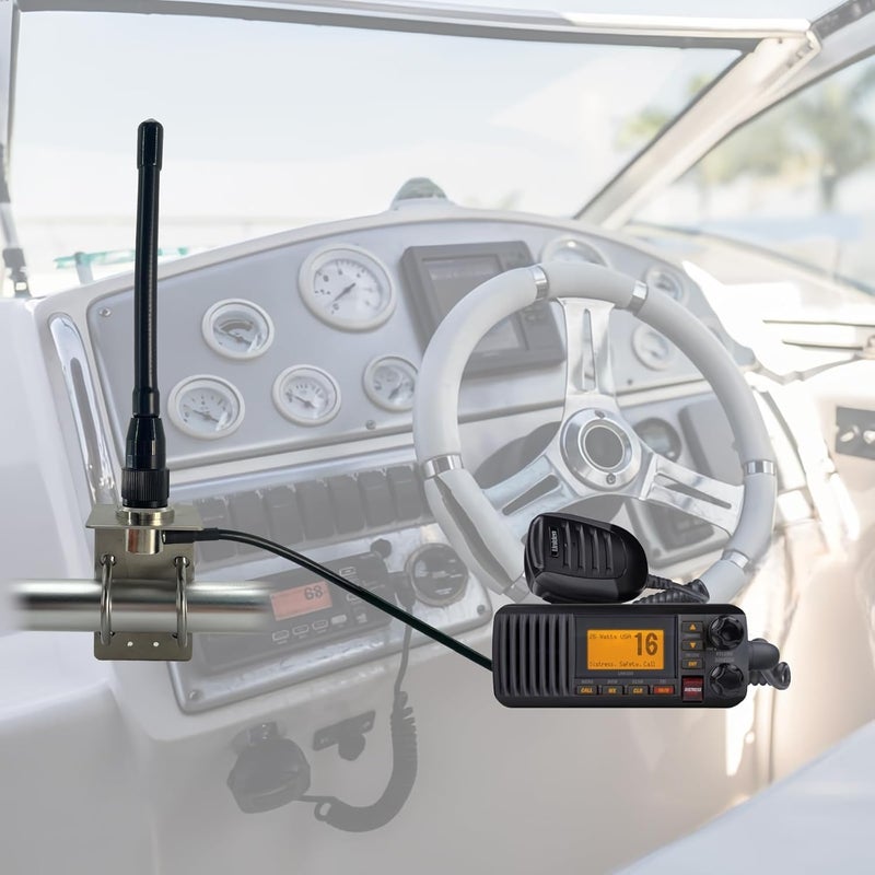 fmuser VM200 Marine Antenna, Durable 153-164Mhz Boat Radio Antenna with 16ft RG58 Coaxial Cable and L-Bracket, Ideal for Marine Radio - Image 4